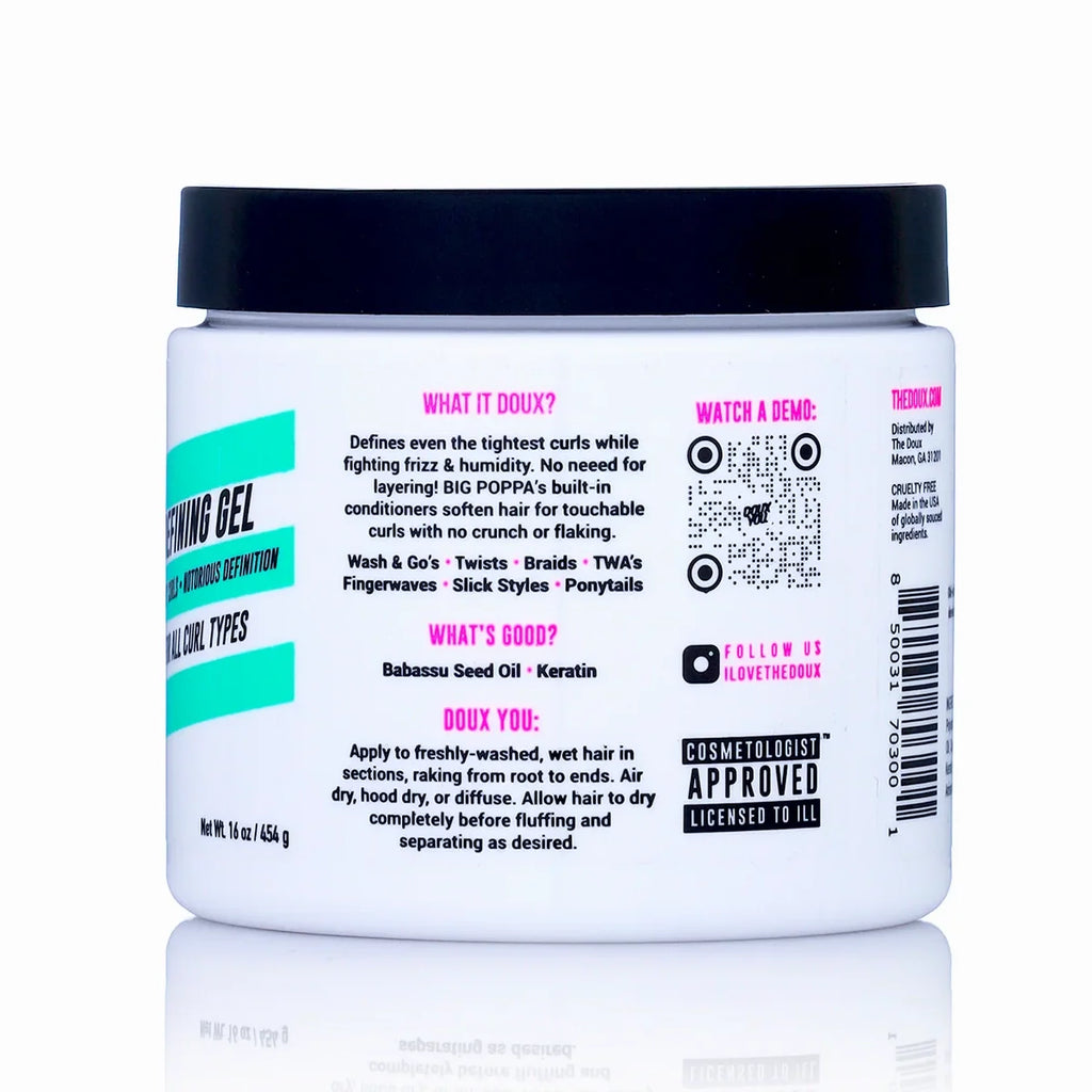 The Doux Big Poppa Defining Gel 16oz for Strong Hold 