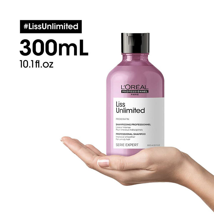 L'Oréal Professionnel Serié Expert Liss Unlimited Shampoo Smooth, Glossy & Frizz-Free Hair for Unruly Hair 300 ml/10.14 oz - 