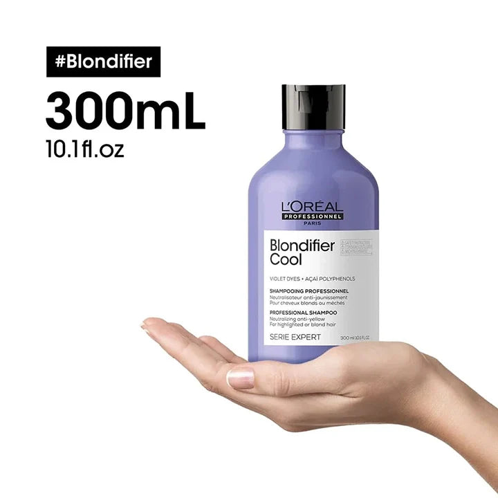 L'Oréal Professionnel Serié Expert Blondifier Cool Shampoo for Neutralising Yellow Tones & Enhancing Cool Blonde Vibrancy - R