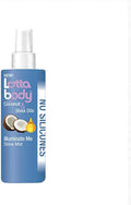 Lotta Body Coconut & Shea Oils Illuminate Me Shine Mist bottle on a white background