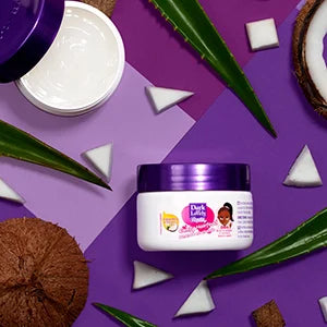 Dark and Lovely Beautiful Beginnings Comfy Hair Food 4oz For Children in use