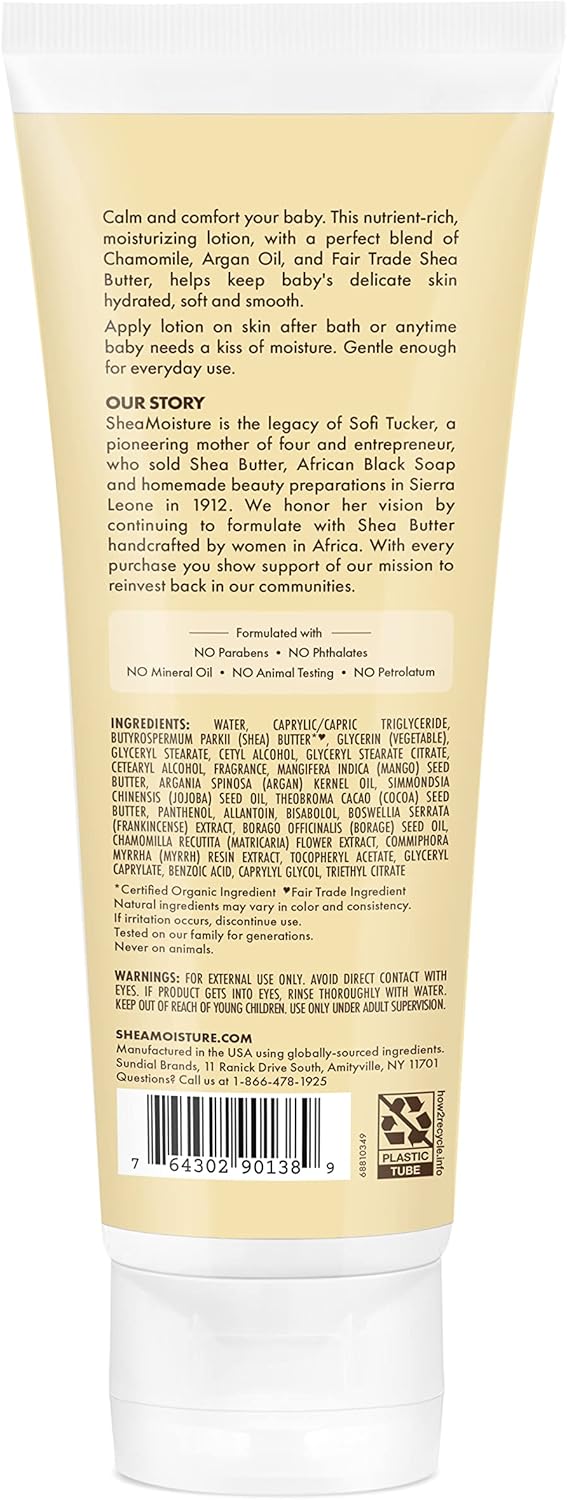 Shea Moisture Raw Shea Chamomile & Argan Oil BABY Lotion 8 oz / 237 ml - This Shea Moisture Raw Shea Chamomile & Argan Oil  -