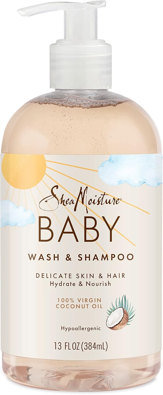 Shea Moisture 100% Virgin Coconut Oil Baby Wash & Shampoo 13 oz / 384 ml