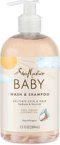 Shea Moisture 100% Virgin Coconut Oil Baby Wash & Shampoo 13 oz / 384 ml