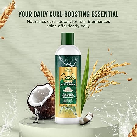 Vatika Naturals Curls Leave-In Conditioner – Rice Water & Electrolytes