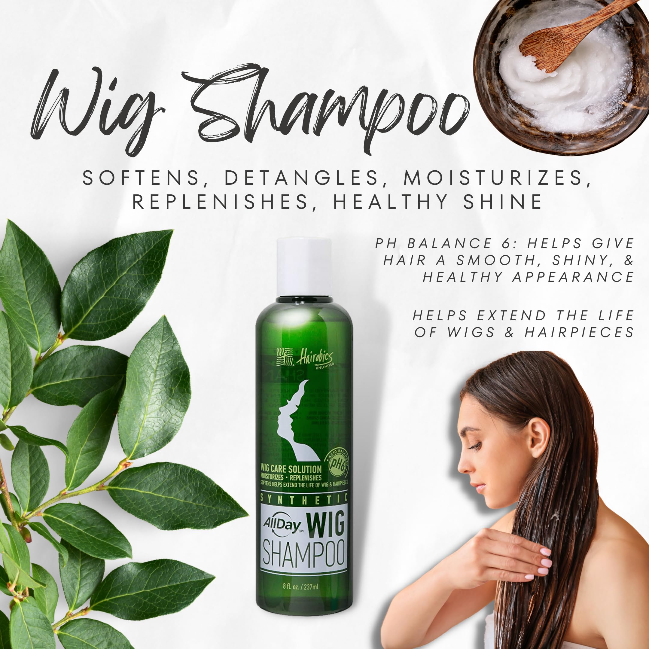 All Day Locks Synthetic Wig Shampoo 8 oz in use