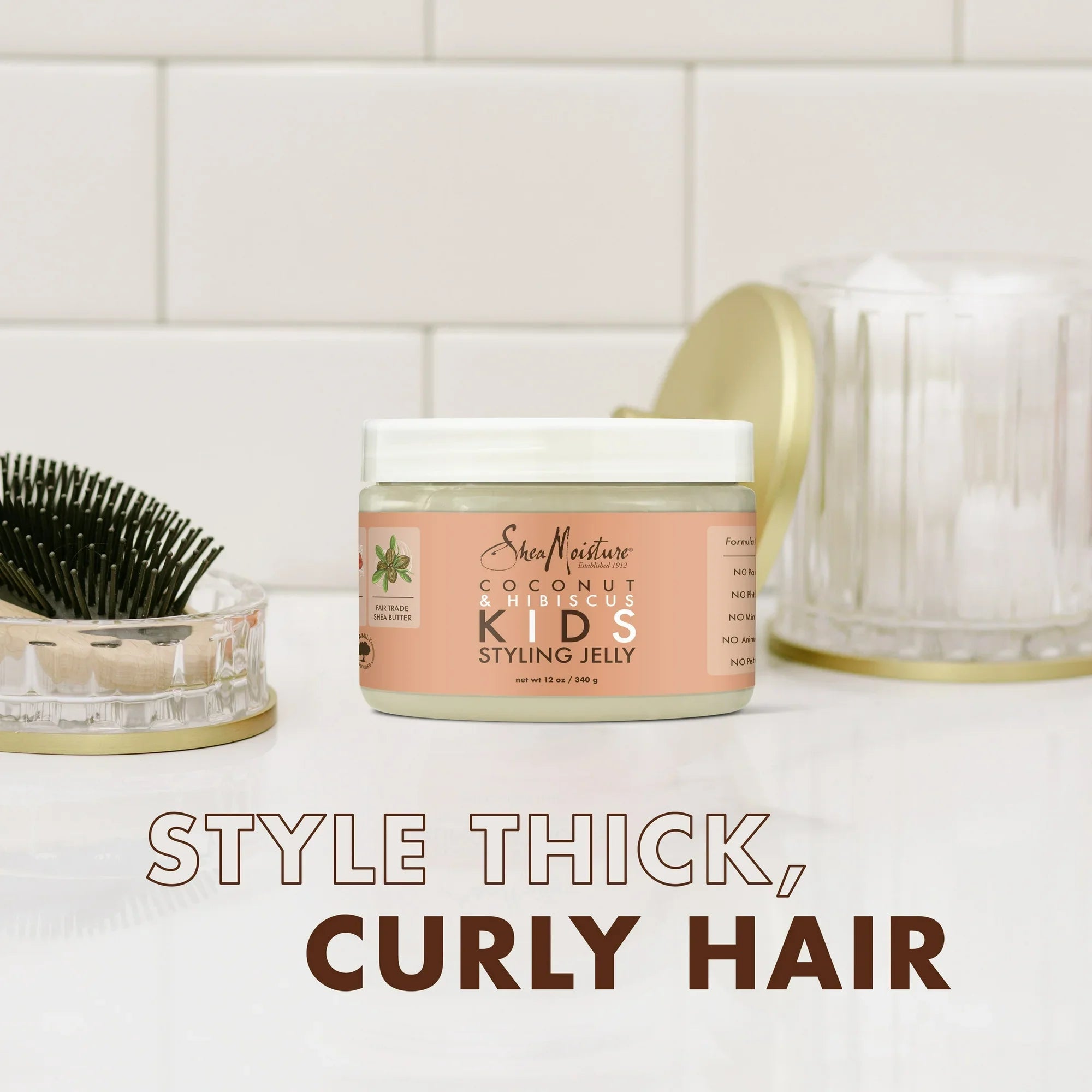 Shea Moisture Coconut & Hibiscus KIDS Styling Jelly 12 oz / 355 ml - Give your kids' curly hair the perfect style with  - Ima
