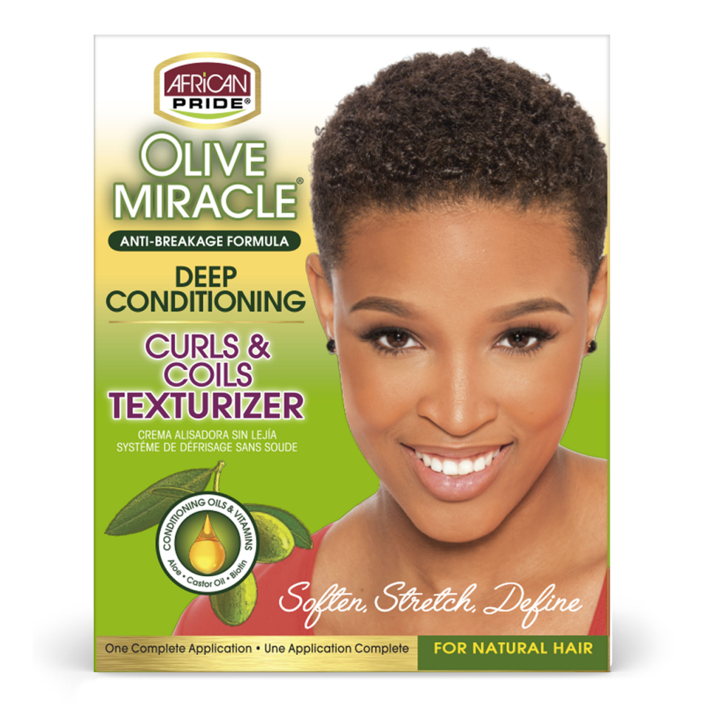 African Pride Olive Miracle Curls & Coils Texturizer - improves manageability and