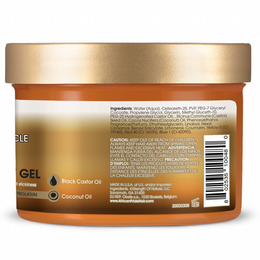 African Pride Black Castor Miracle Braid, Loc & Twist Gel 8oz - improves manageability and