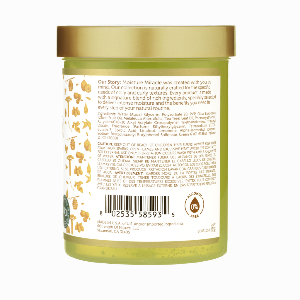 African Pride Moisture Miracle Olive Oil & Tea Tree Oil Max Hold Styling Gel 