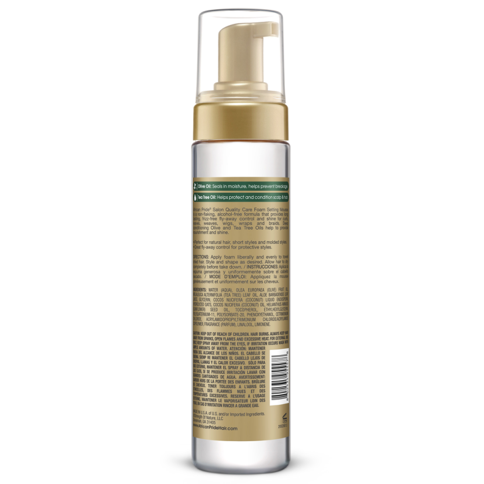 African Pride Olive Miracle Foam Setting Mousse 8.5oz - improves manageability and