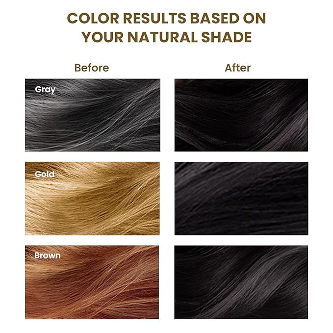 Dexe Black Hair Dye Shampoo for Instant Grey Coverage back label