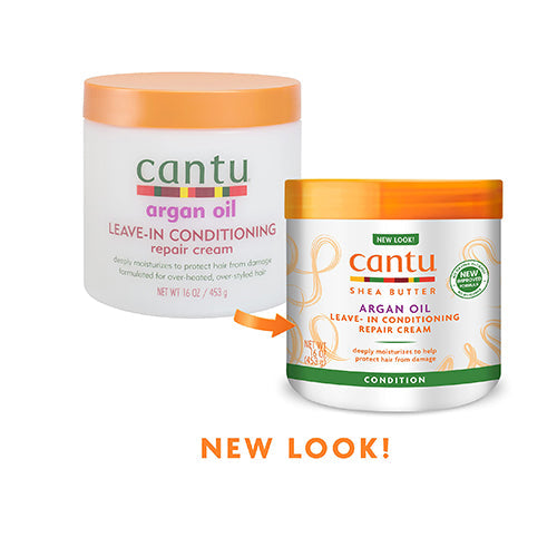Cantu Argan Oil Leave-In Conditioning Repair Cream 16 oz / 453 gm - Transform dry, damaged hair with Cantu Argan Oil L - Imag