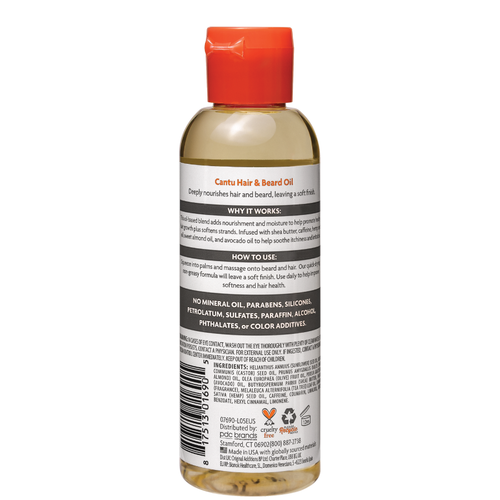 Cantu For Men Beard Oil 3.5 oz / 100 ml - Cantu For Men Beard Oil, enriched with hemp seed o - Image 2