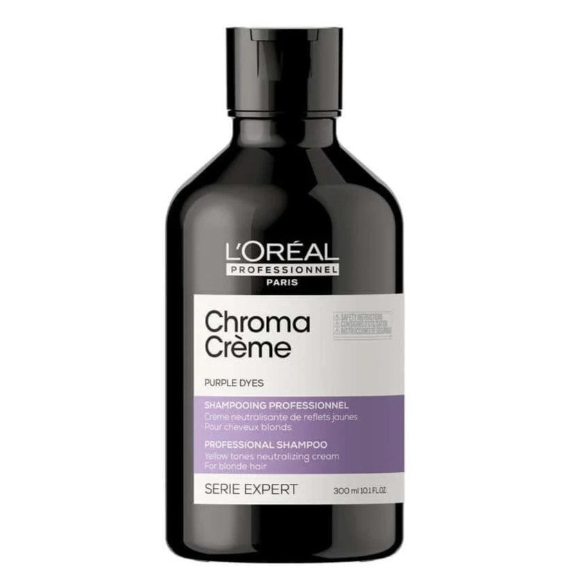 L'Oréal Professionnel Serié Expert Chroma Crème Purple Dyes Shampoo Neutralises Yellow Tones for Highlighted & Blonde Hair 30