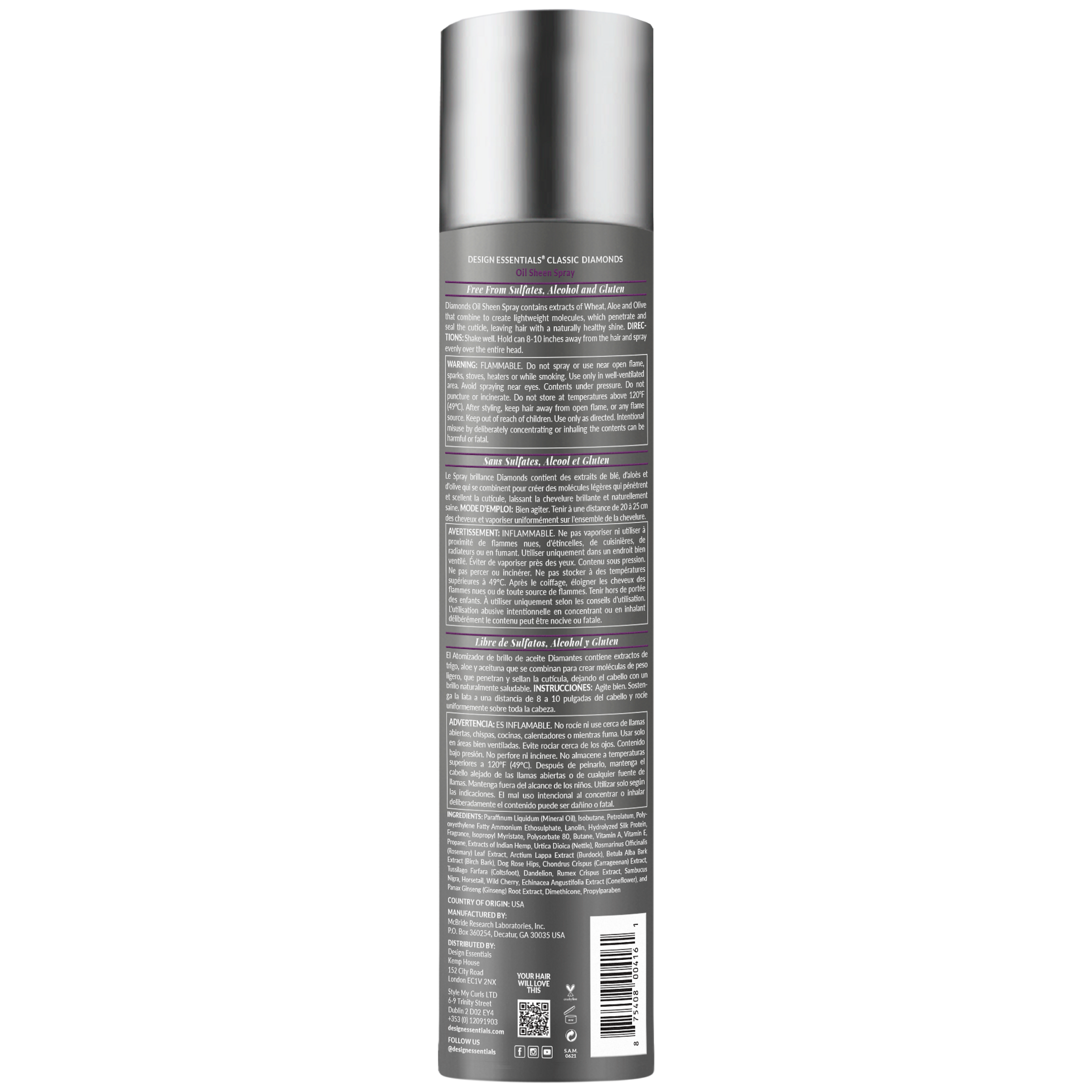 Design Essentials Diamonds Oil Sheen Spray 10oz mist application