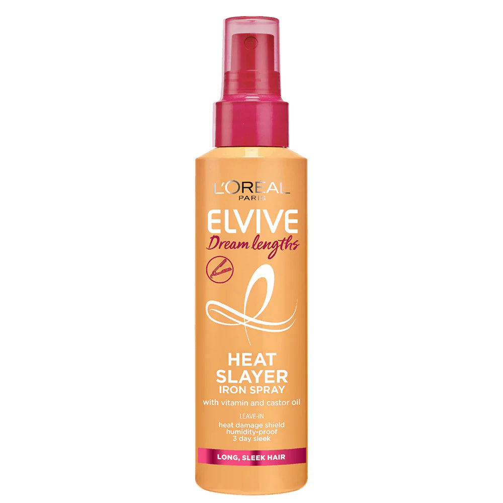 L'Oréal Elvive Dream Lengths Heat Slayer Iron Spray for Heat Protection & Frizz Control on Long, Damaged Hair