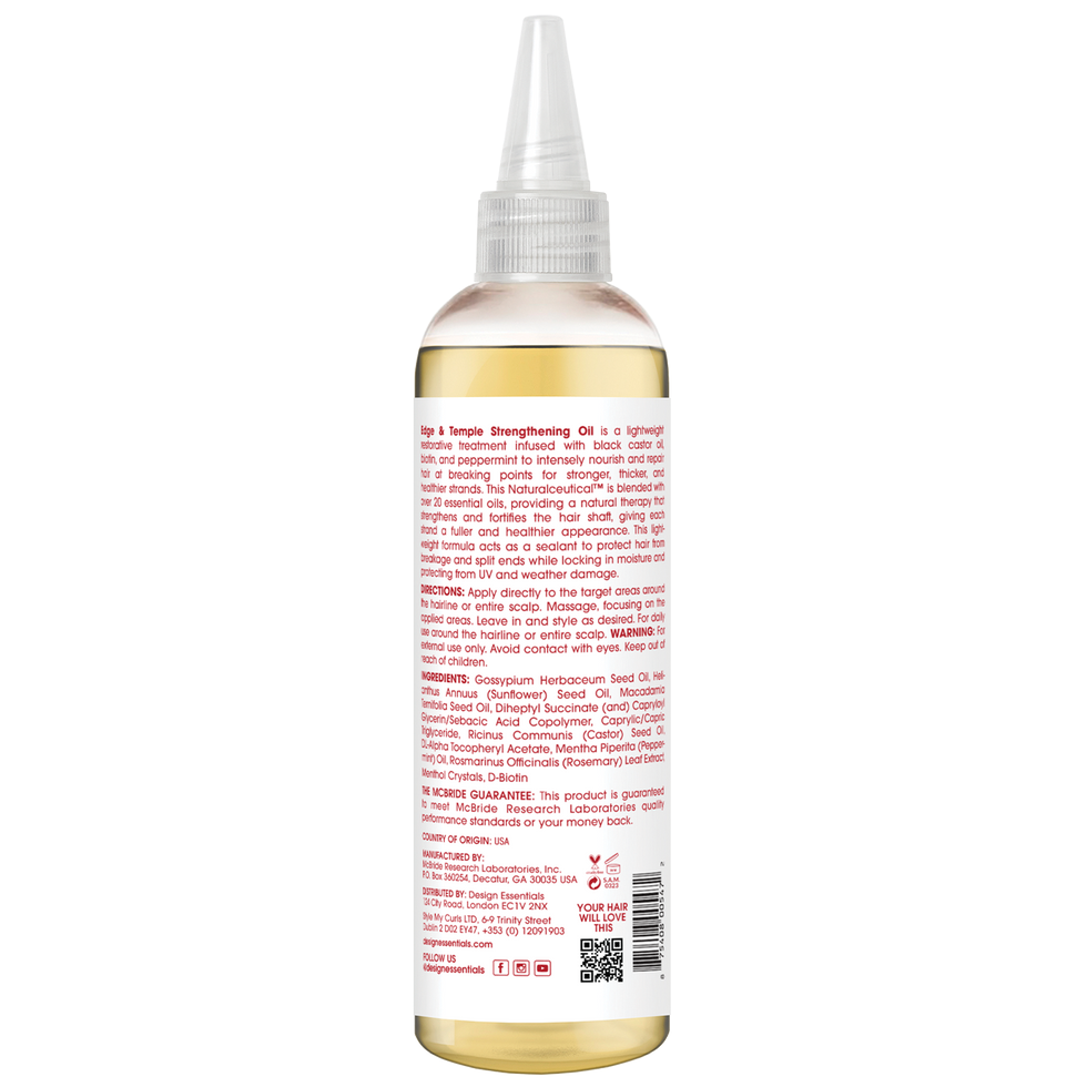 Design Essentials Edge & Temple Oil 4oz dropper application