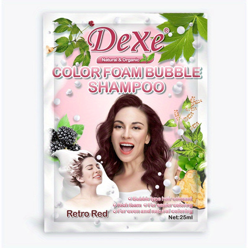Dexe Colour Foam Bubble Shampoo 25ml Quick Hair Colour Wash For Textured Hair