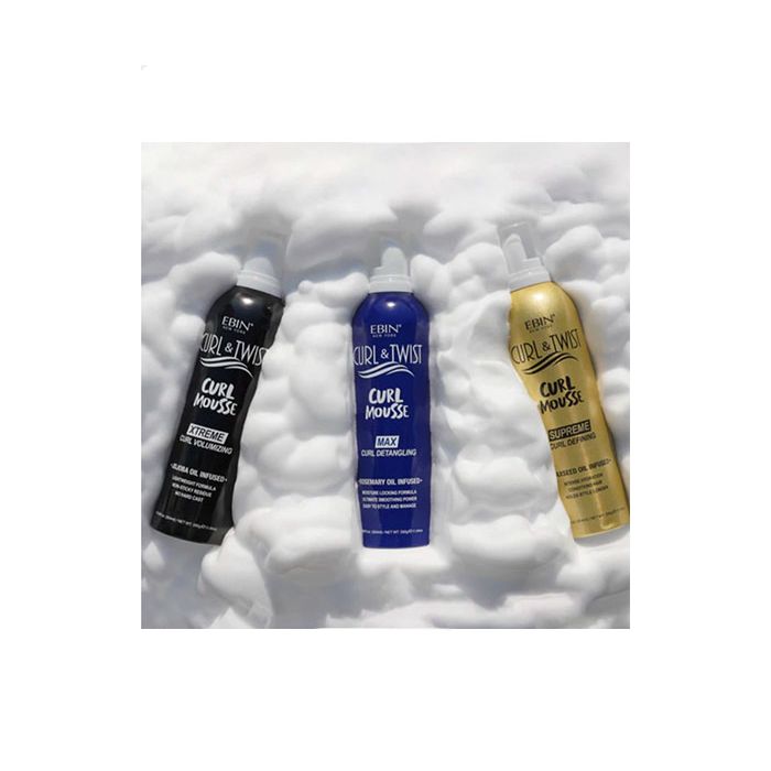 Ebin - Curl & Twist Curl Mousse Supreme Curl Defining Flaxseed Oil Infused - 12oz - Unleash your curls' full potential with E