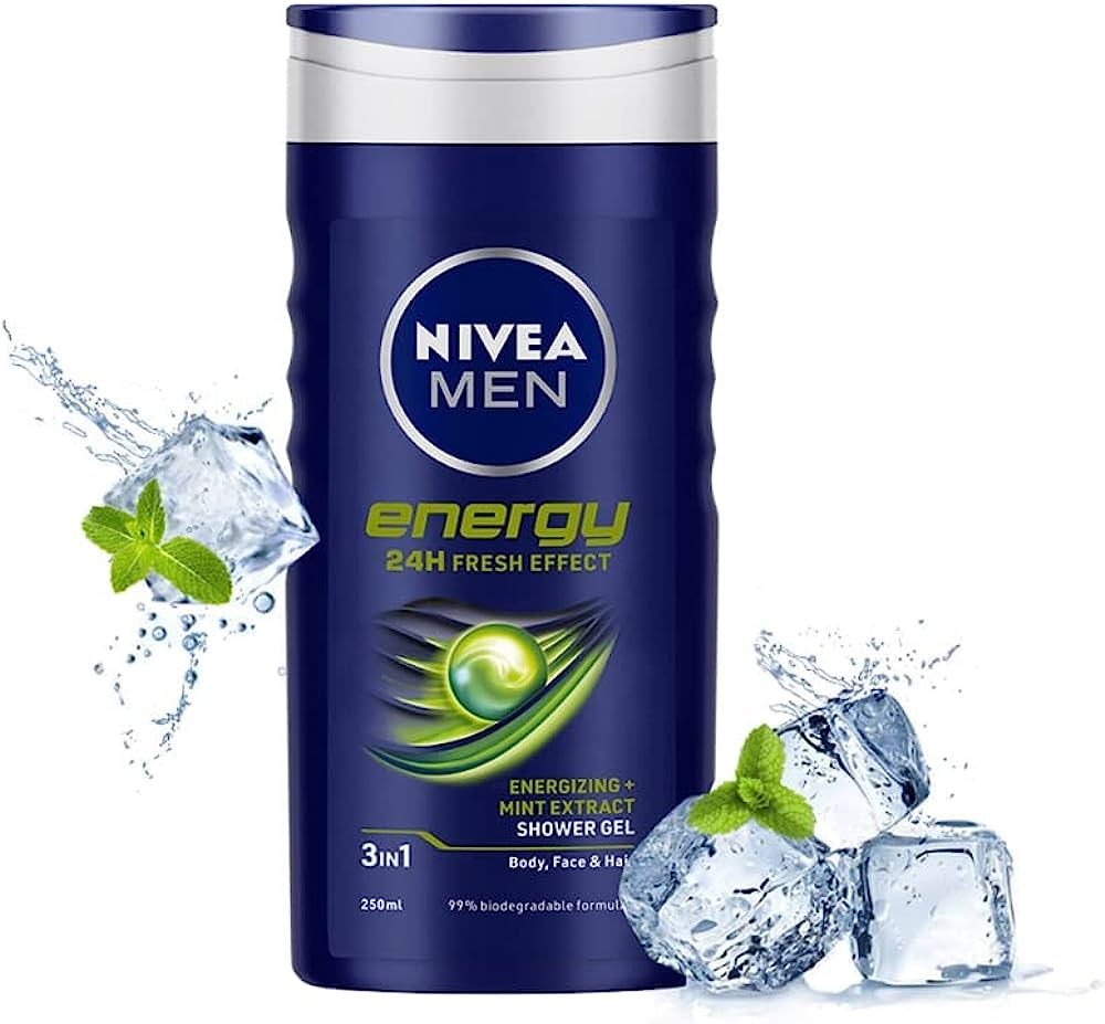 Nivea Men Energy Shower Gel 3 in 1 Body, Face & Hair - 250 ml