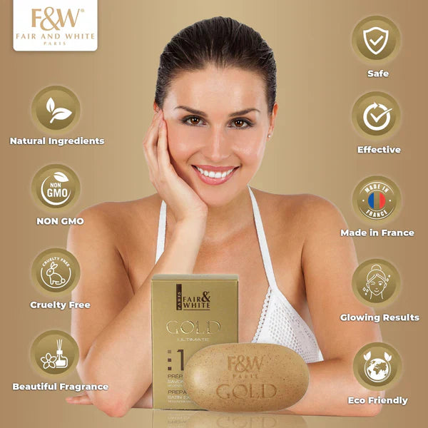 Fair and White 1 Gold Argan Oil Exfoliating Soap 200g 