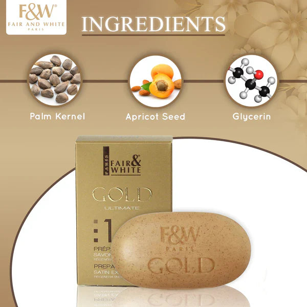 Fair and White 1 Gold Argan Oil Exfoliating Soap 200g Ingredients list