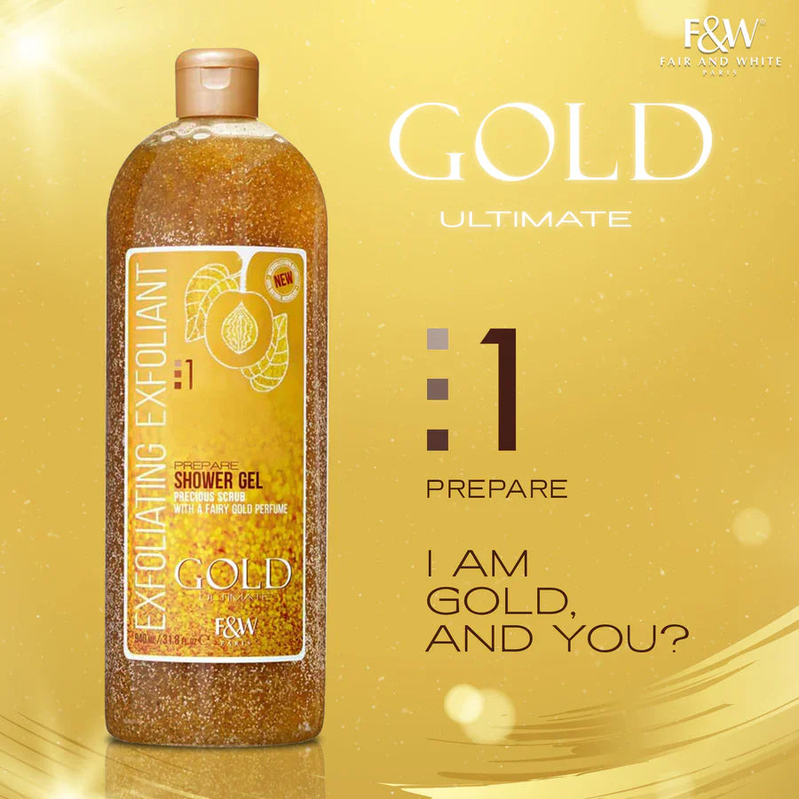 Fair & White Gold Exfoliating Shower Gel 1