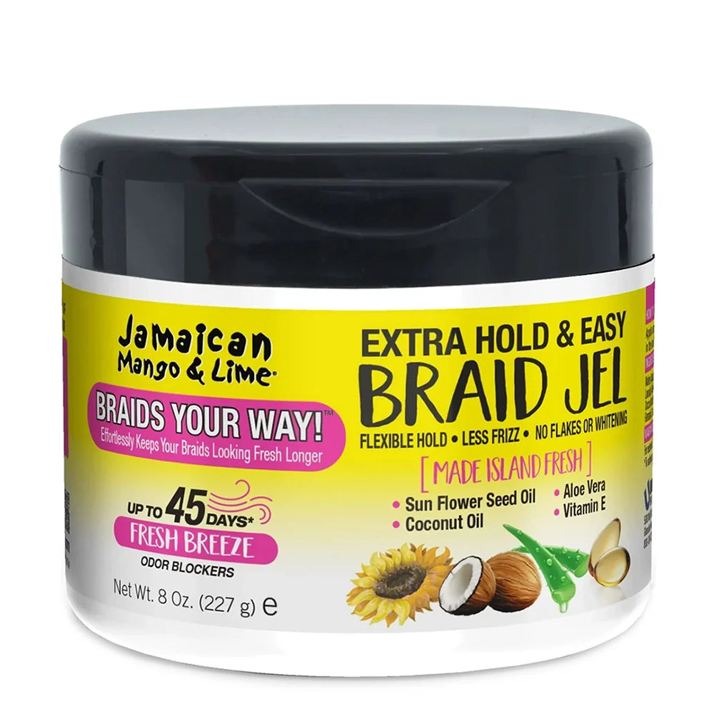 Jamaican Mango & Lime Extra Hold Easy Braid Jel 8oz for Professional Braiding | TJ Beauty UK