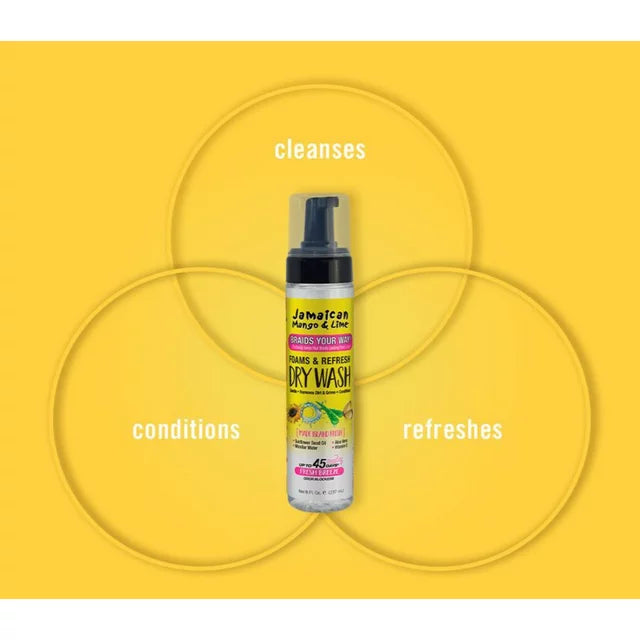 JM&L Foams & Refresh Dry Wash in use on protective style | TJ Beauty UK