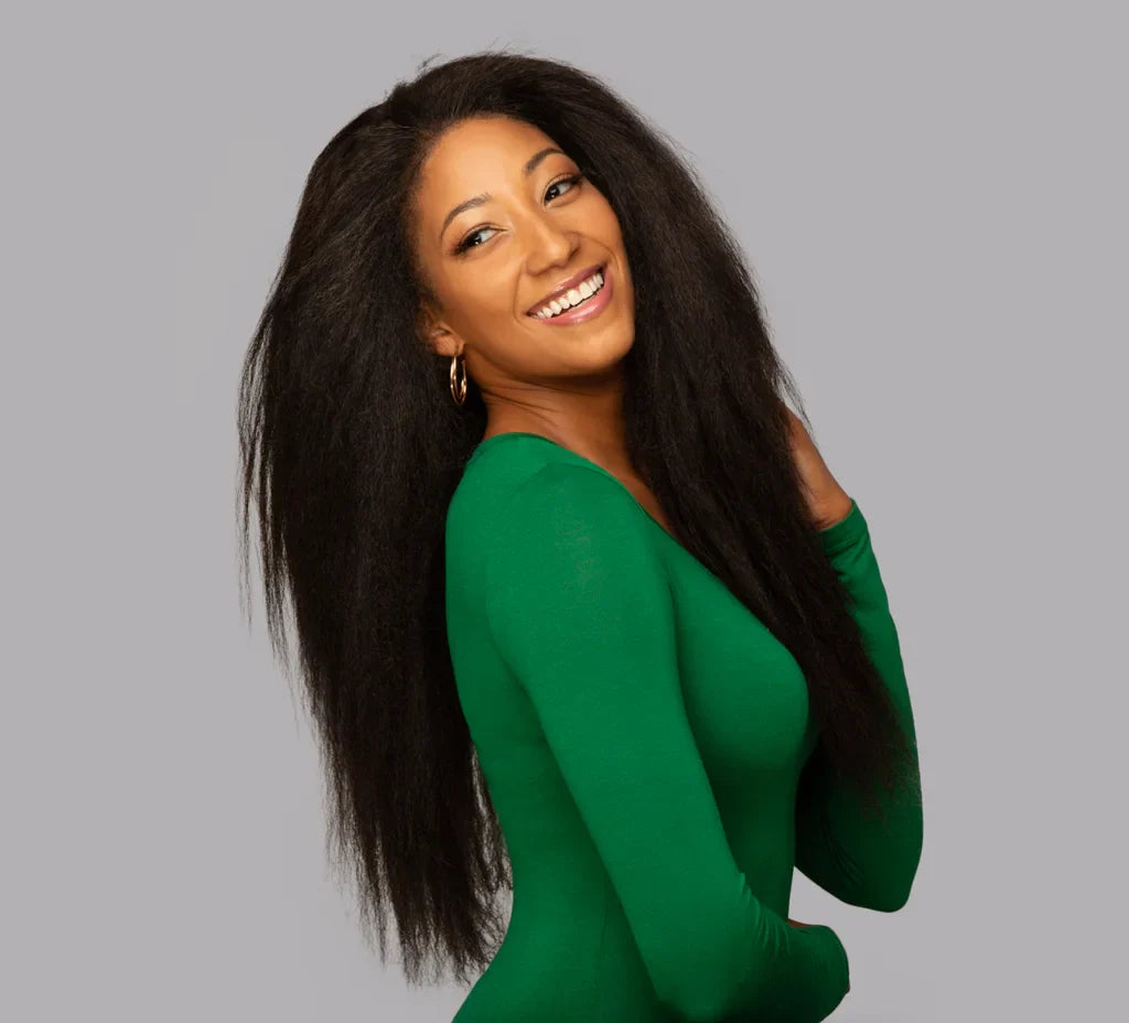 100% Virgin Brazilian - Kinky Straight - Black - 22 inch