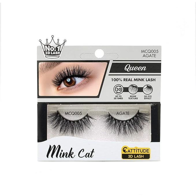 Mink Cat Queen - 100% Real Mink 3D Lashes - Elevate your gaze with Mink Cat Queen - 100% Real  - Image 2