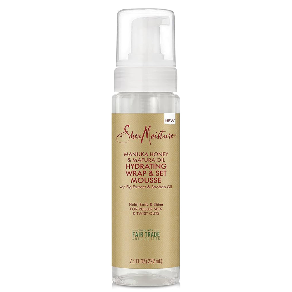 Shea Moisture Manuka Honey & Mafura Oil Hydrating Wrap & Set Mousse 7.5 oz / 222 ml