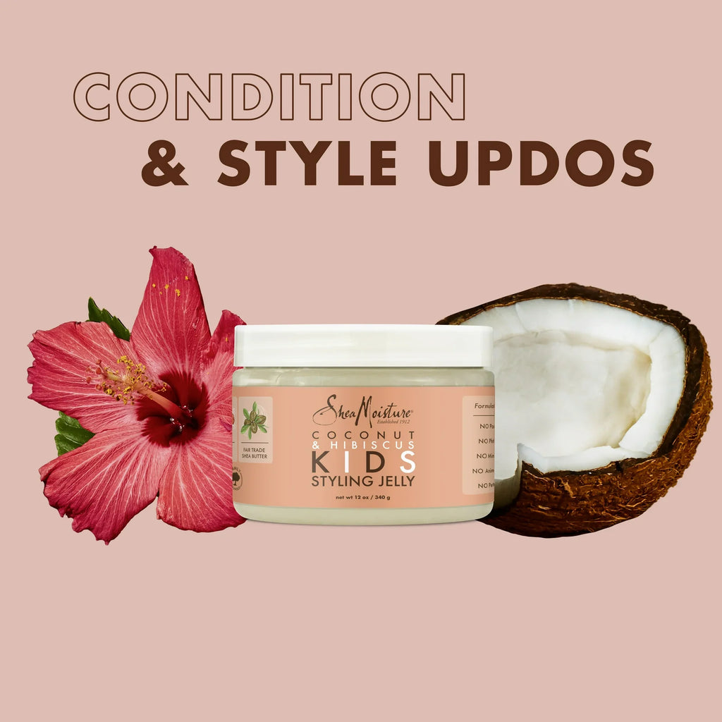 Shea Moisture Coconut & Hibiscus key Ingredients with poducts