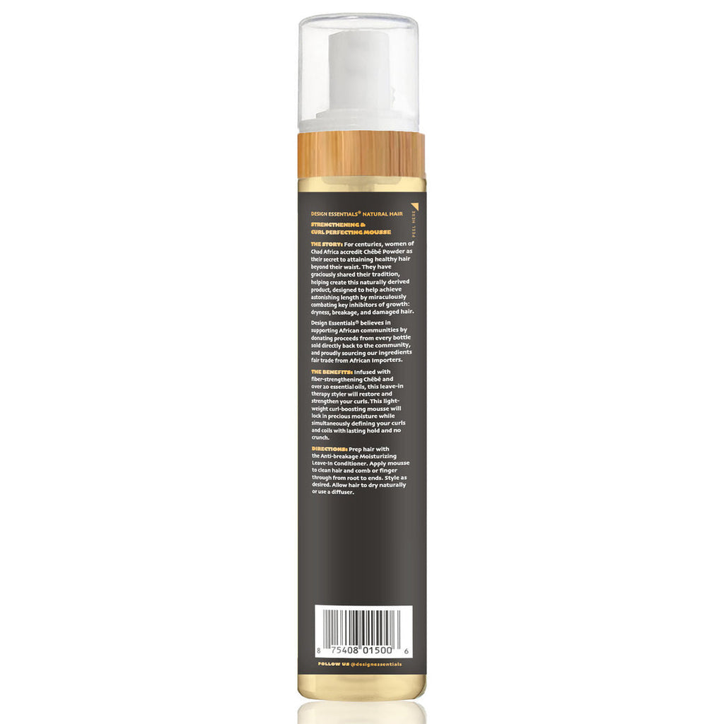 Design Essentials African Chebe Strengthening & Curl Perfecting Mousse 10oz back label