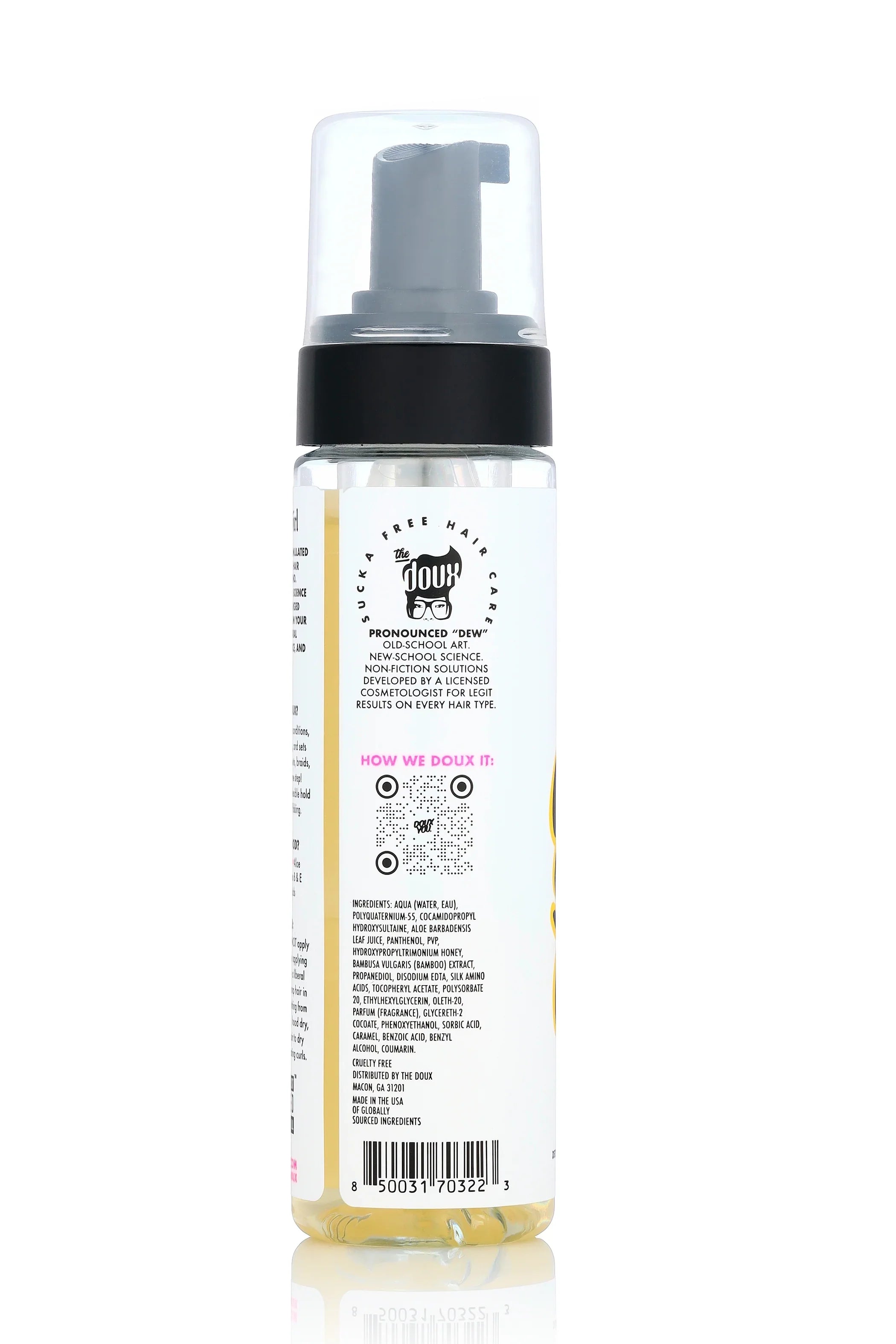 The Doux Crazy Sexy Curl Honey Setting Foam 7oz All-in-1 Styling Mousse in use