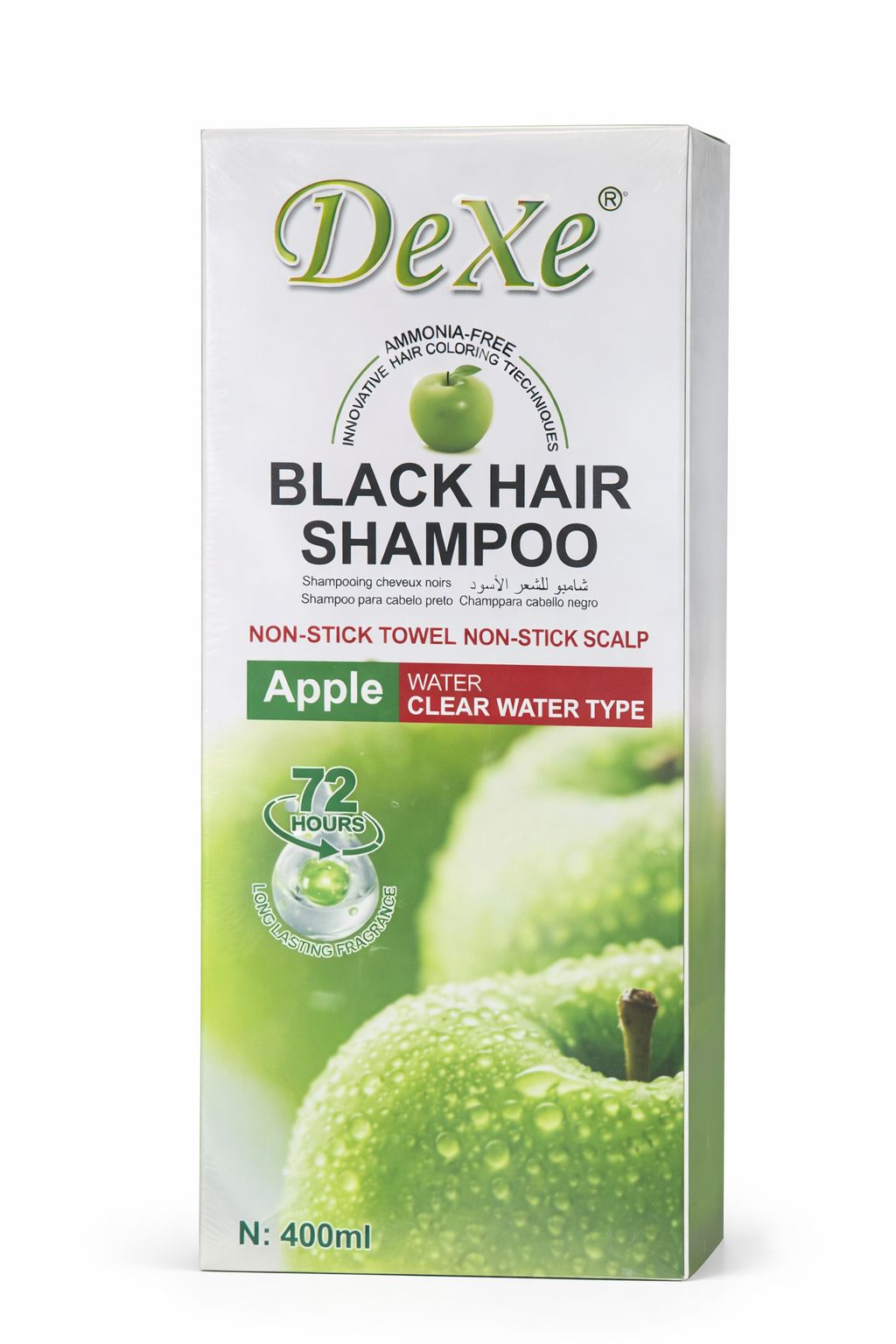 Dexe Apple Black Hair Dye Shampoo 400ml 3 in 1 Hair Color For Textured Hair