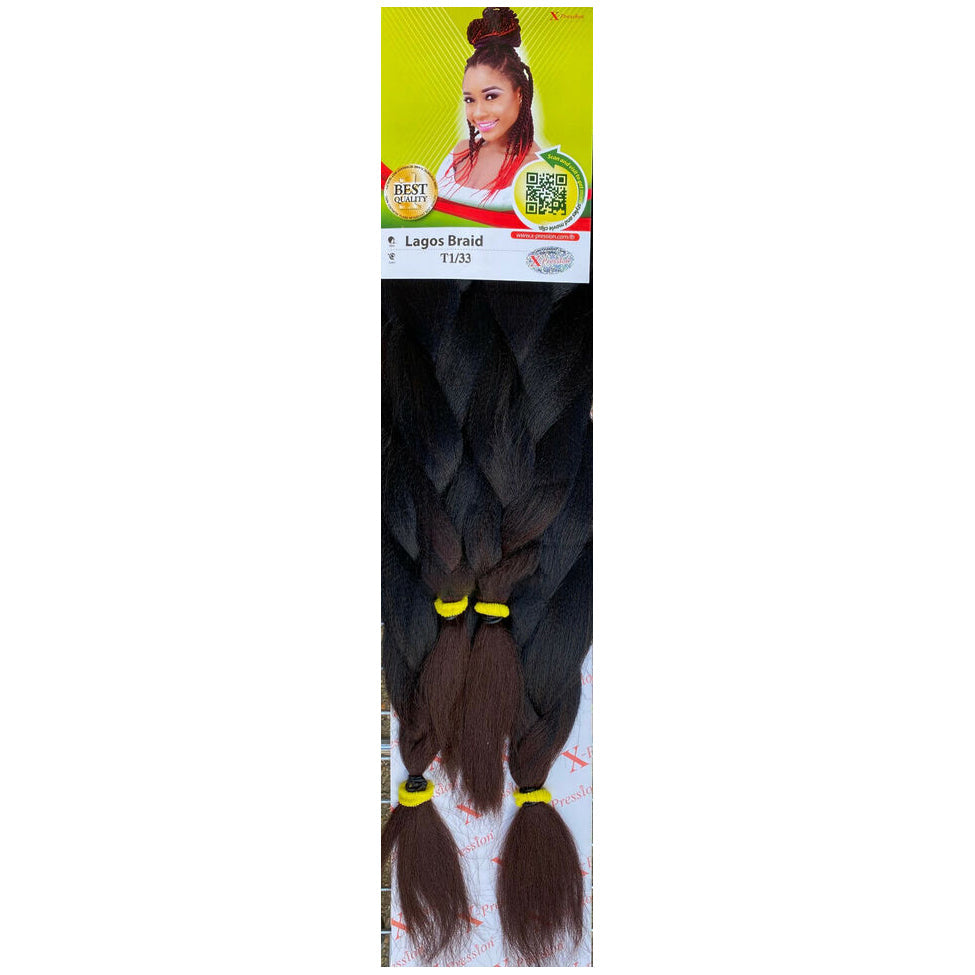 Xpression Lagos Braid Full Voluminous Braids color T1B-33