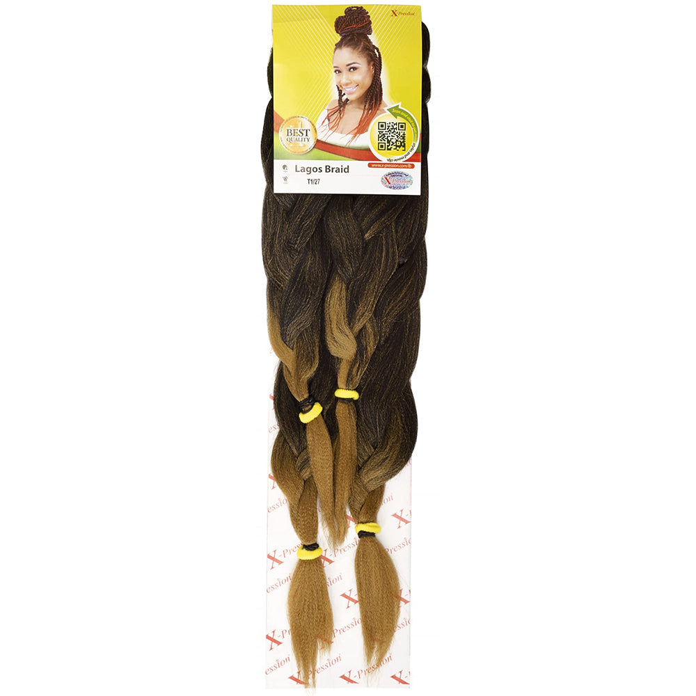 Xpression Lagos Braid Full Voluminous Braids color T1B-27