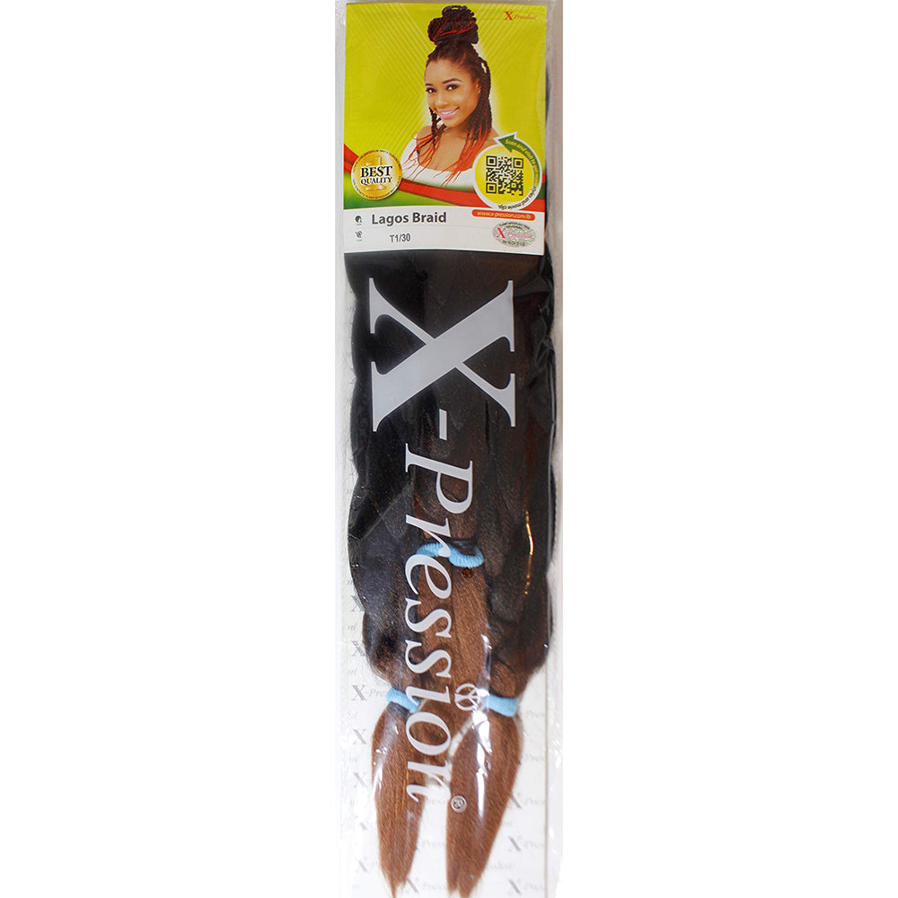 Xpression Lagos Braid Full Voluminous Braids color T1B-30