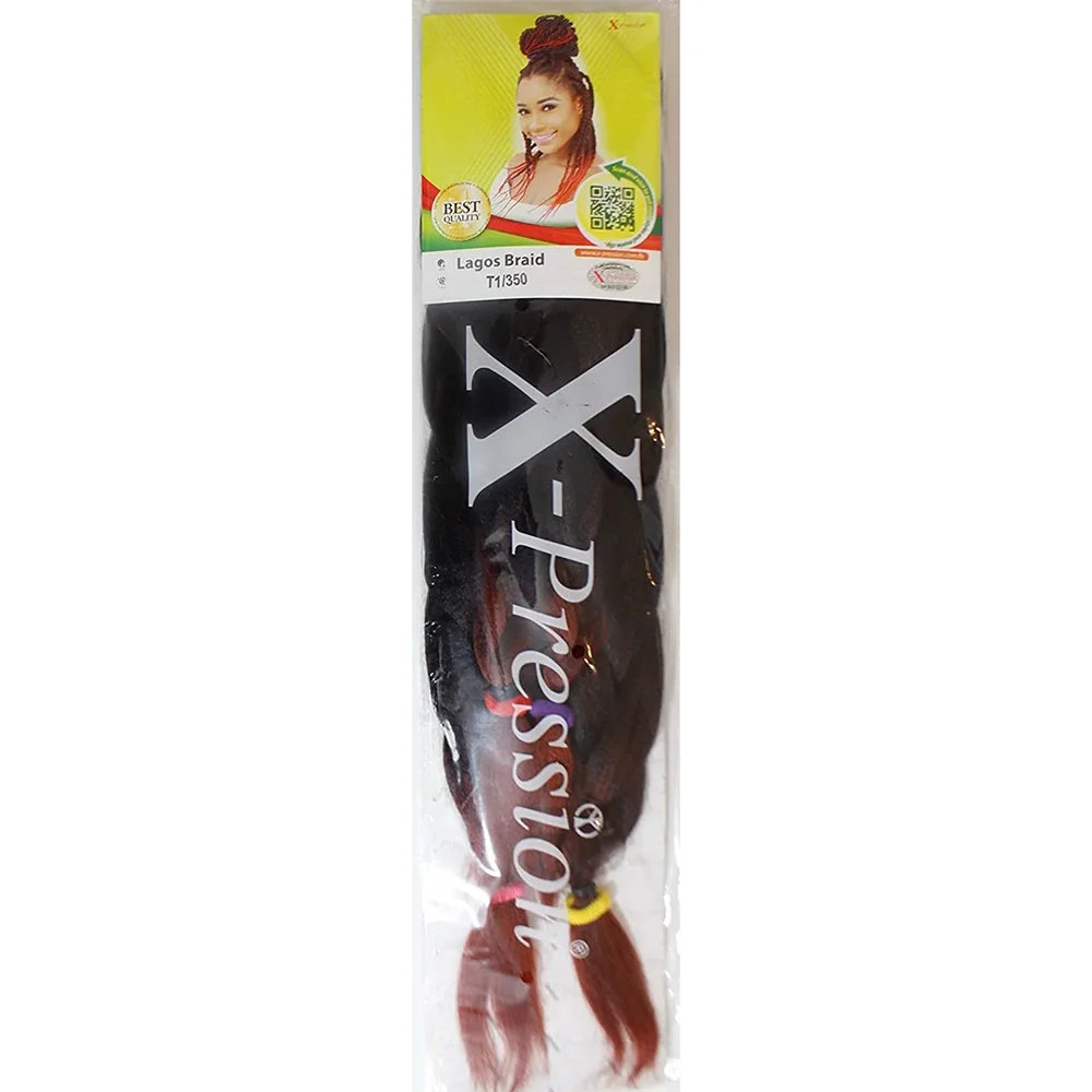 Xpression Lagos Braid Full Voluminous Braids color T1B-350
