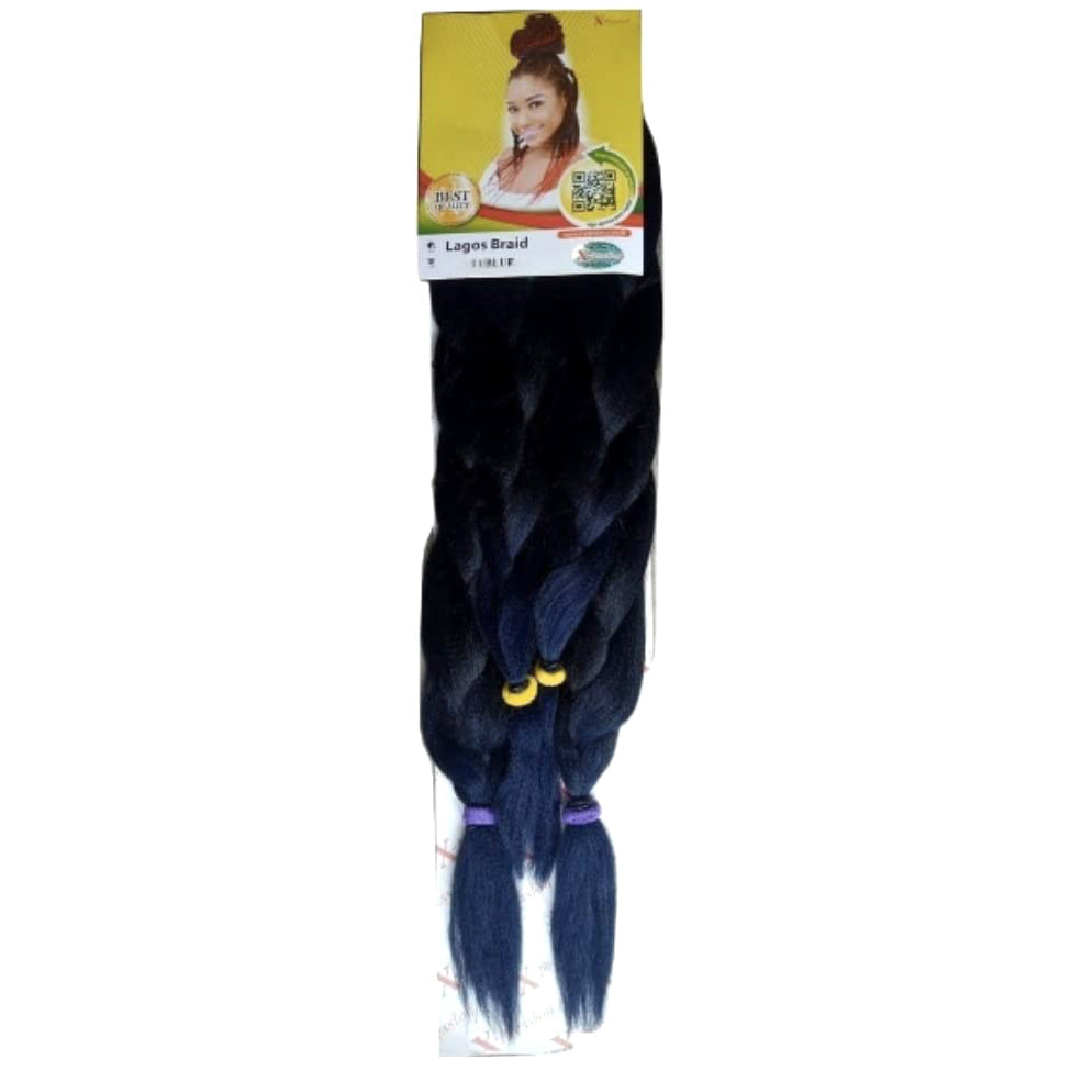 Xpression Lagos Braid Full Voluminous Braids color T1B-BLUE