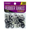 Magic Collection Black & White Rubber Bands 300 pcs
