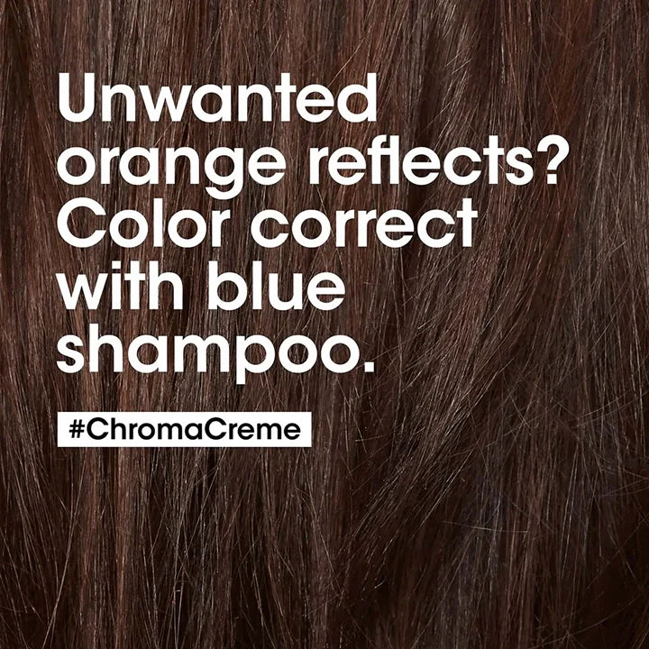L'Oréal Professionnel Serié Expert Chroma Crème Blue Dyes Shampoo Orange Tone Neutralizing & Colour Correction for Light to M