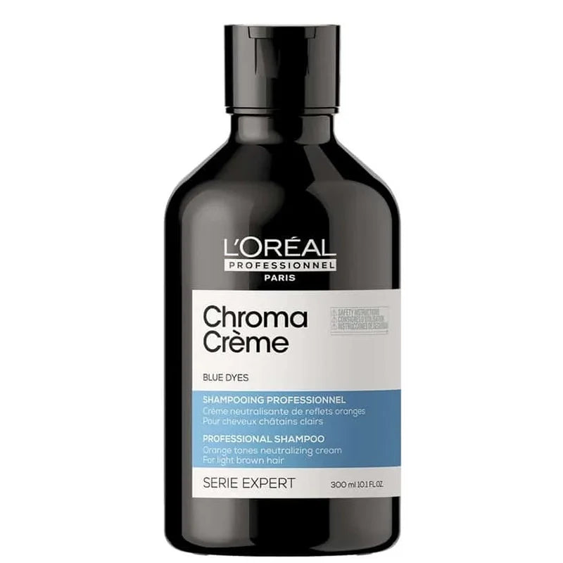 L'Oréal Professionnel Serié Expert Chroma Crème Blue Dyes Shampoo Orange Tone Neutralizing & Colour Correction for Light to M