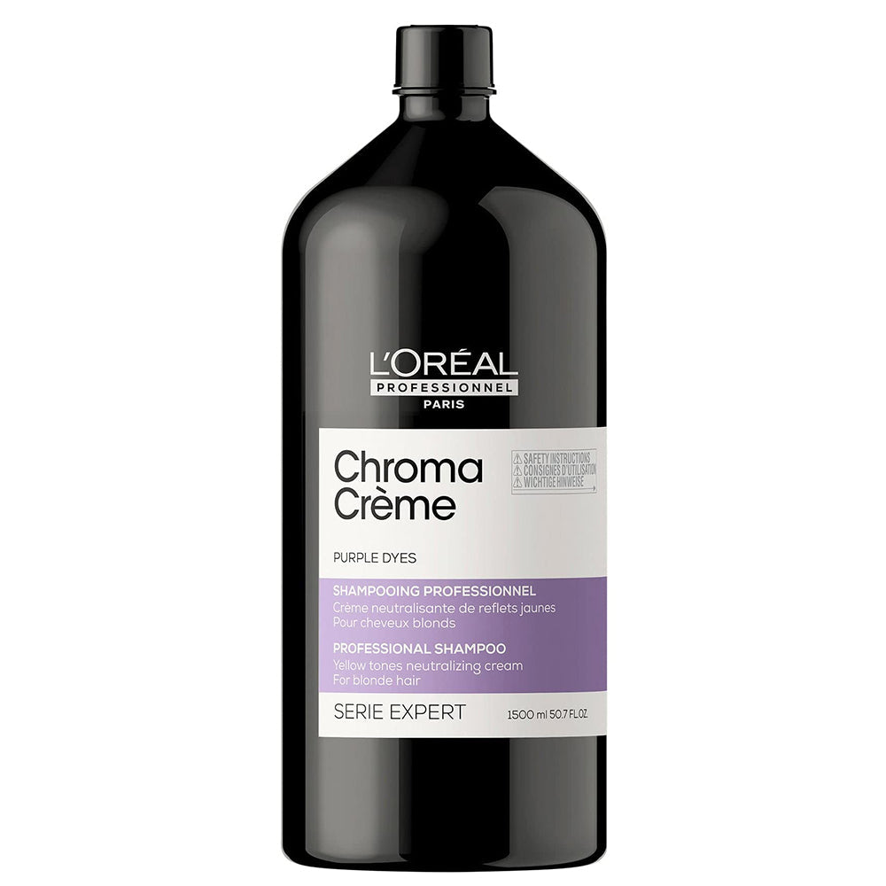 L'Oréal Professionnel Serié Expert Chroma Crème Purple Dyes Shampoo Anti-Brassiness & Yellow Tones Neutralising for Highlight