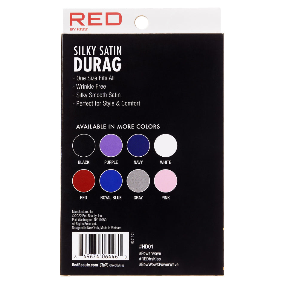 Red By Kiss Silky Satin Durag Black HD01