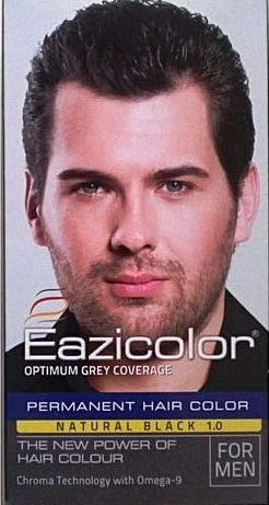 Eazicolor Permanent Hair Colour Natural Black 1.0 – 35ml for Men | Long‑Lasting Natural Look & Grey Coverage