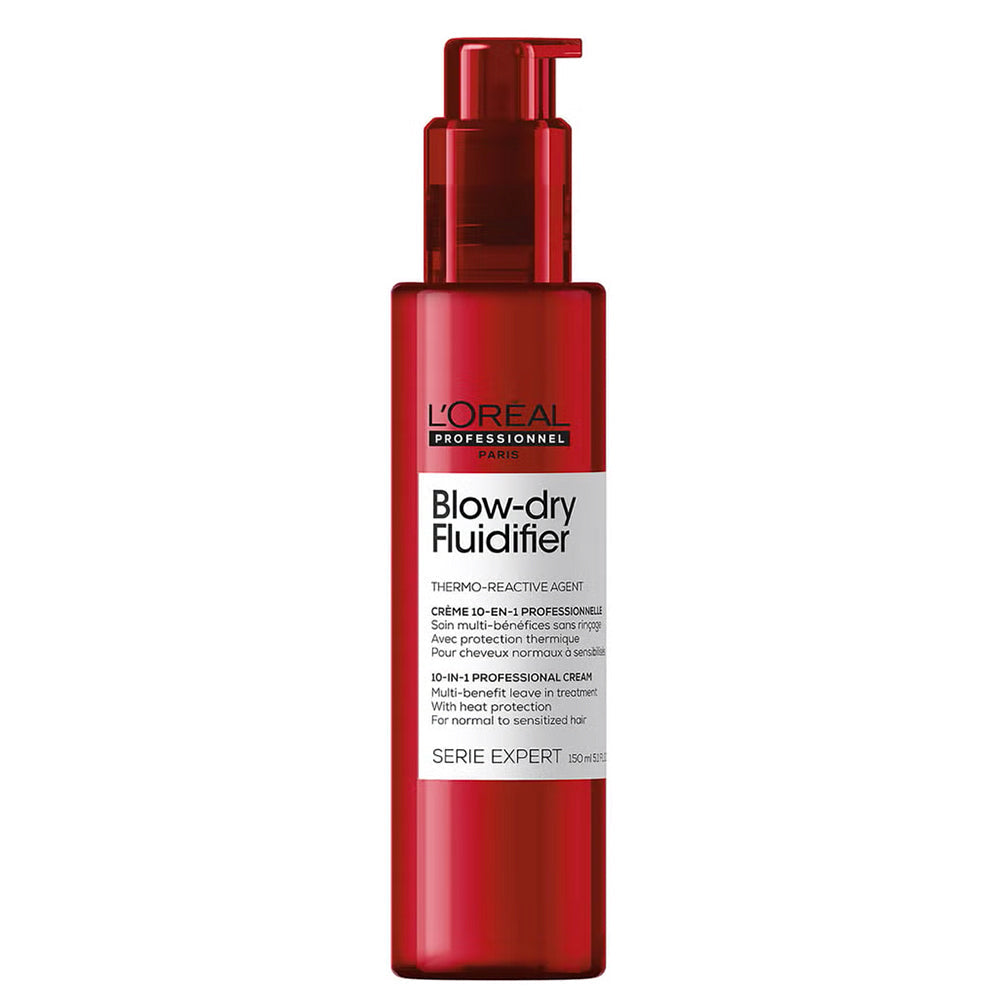 L'Oréal Professionnel Serié Expert Blow-Dry Fluidifier 10-in-1 Professional Cream for Heat Protection & Anti-Frizz for All Ha