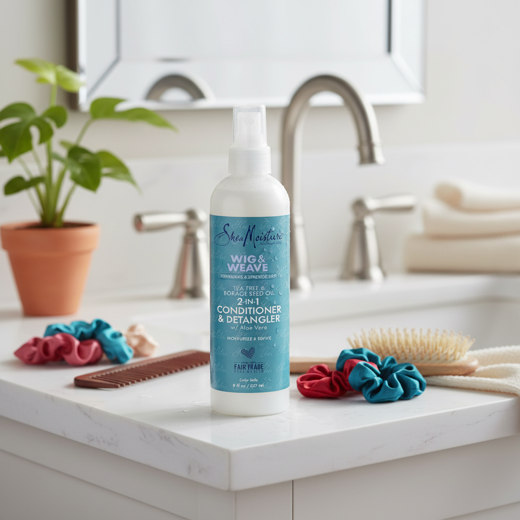 Shea Moisture Wig & Weave 2-in-1 Conditioner & Detangler 8 oz / 237 ml - Revitalize your wigs, weaves, and extensions with  -